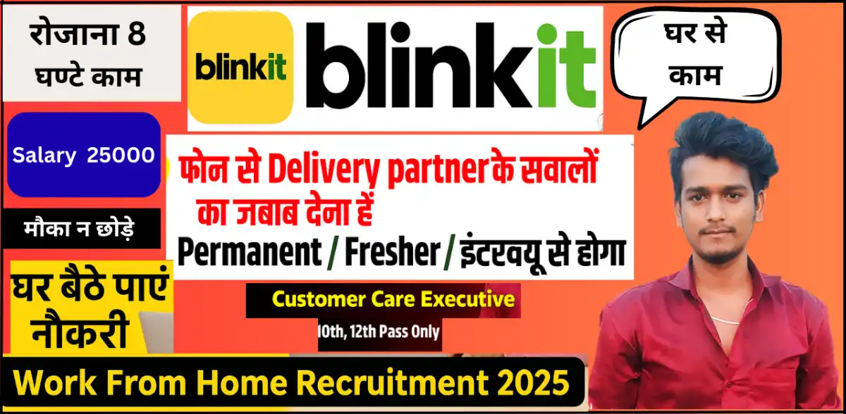 Blinkit Work From Home Job | घर बैठे कमाओ ₹25,000 | सिर्फ 10वीं पास होना चाहिए