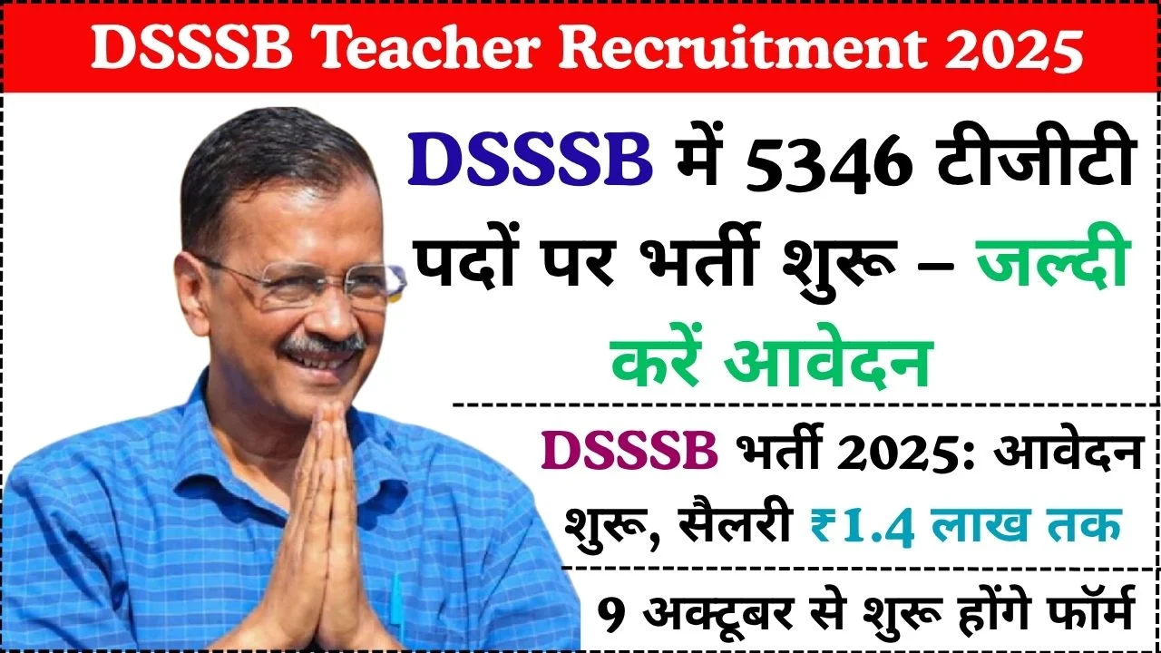 DSSSB TGT Vacancy 2025: दिल्ली में 5346 टीजीटी पदों पर भर्ती, आवेदन शुरू जल्द