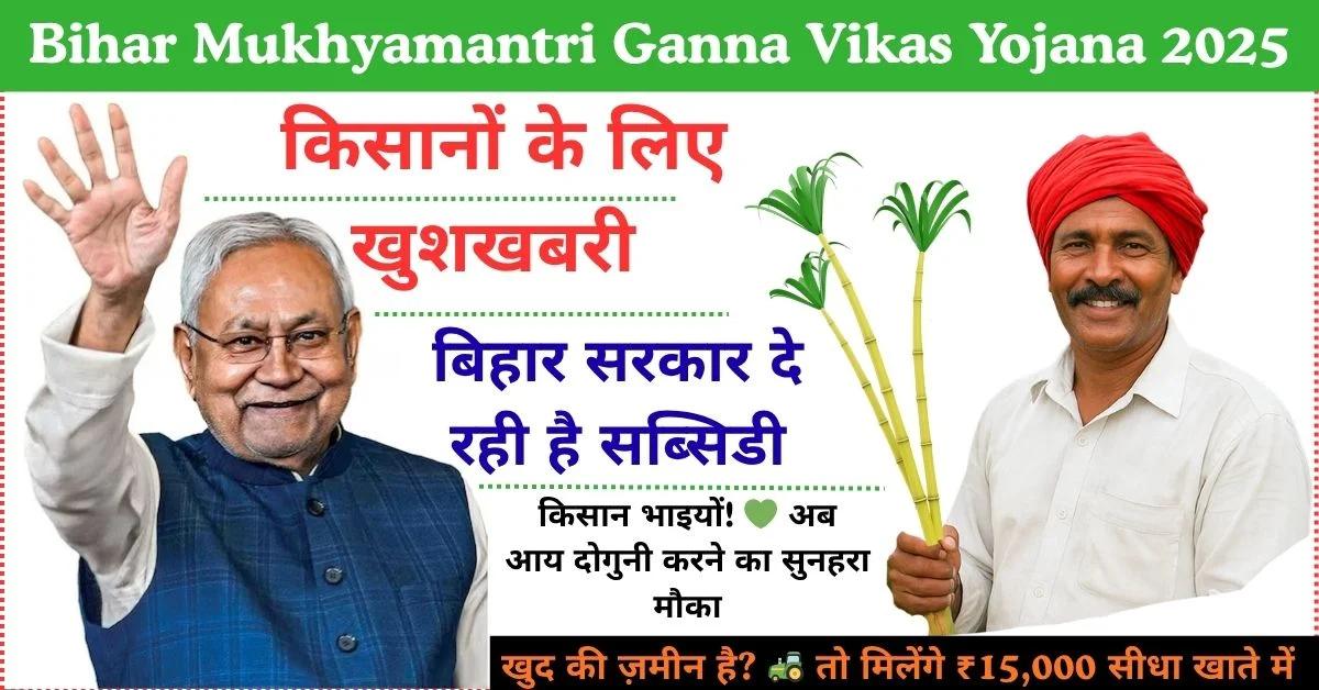Bihar Mukhyamantri Ganna Vikas Yojana 2025 – ₹15,000 तक सब्सिडी, ऑनलाइन आवेदन और लाभ