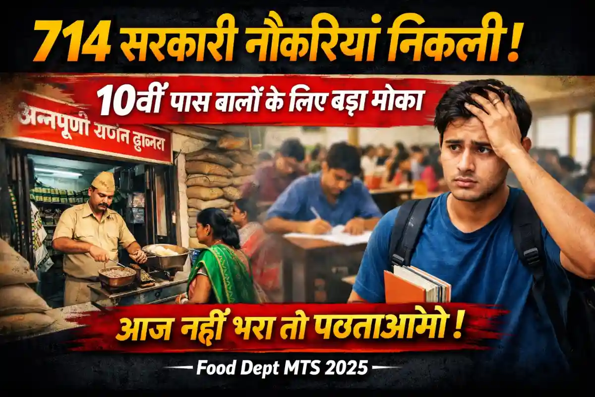 Food Department Recruitment 2025: 714 MTS भर्ती, 10वीं पास के लिए आवेदन शुरू