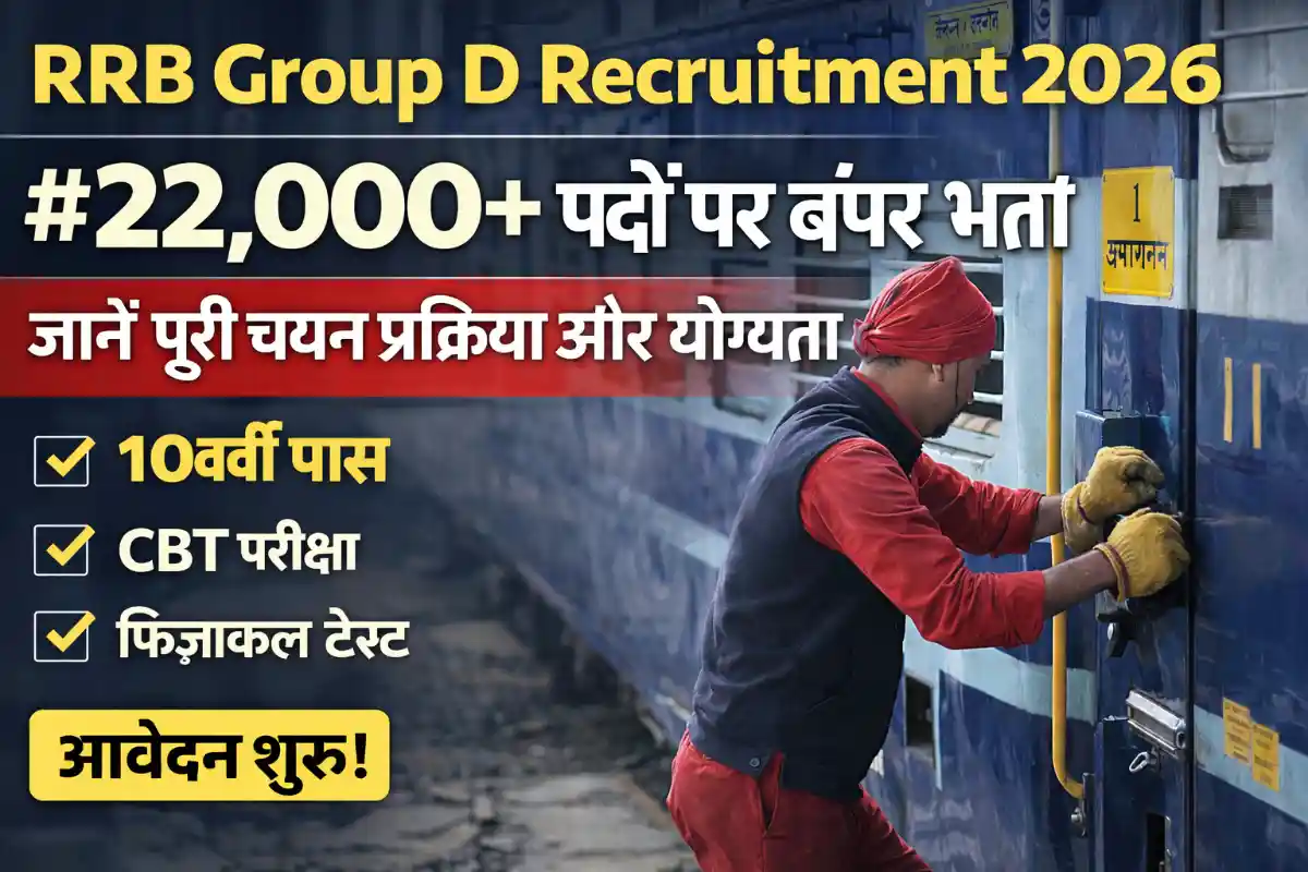 Railway Group D Bharti 2026 :आवेदन प्रक्रिया, योग्यता, परीक्षा पैटर्न और चयन प्रक्रिया की पूरी जानकारी