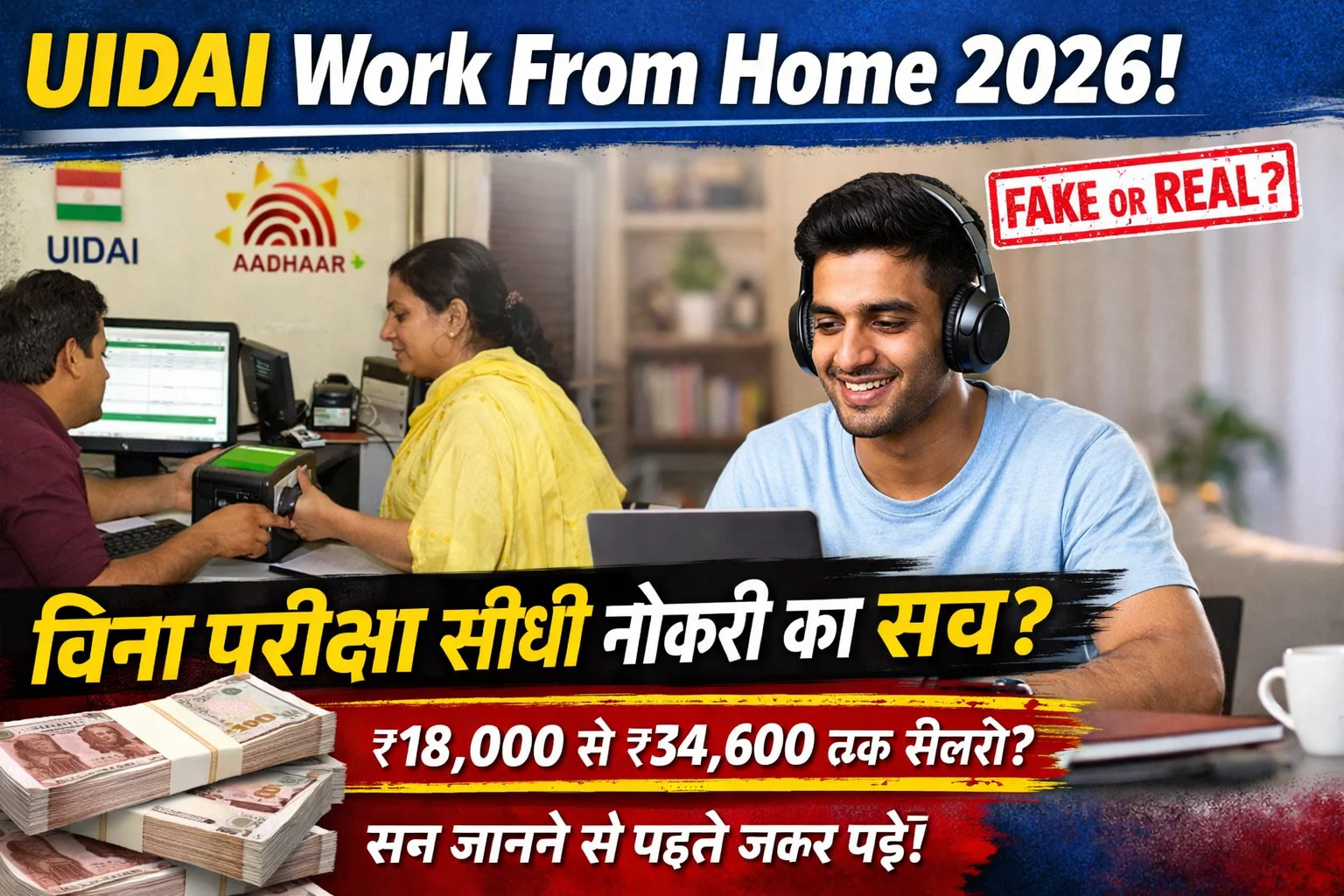 UIDAI Work From Home 2026: आधार सुपरवाइजर बिना परीक्षा भर्ती का सच